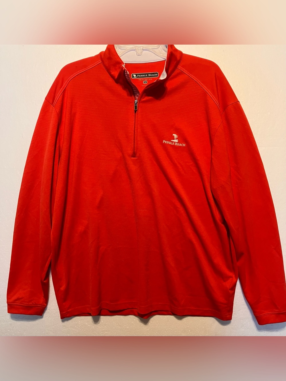 Pebble Beach Men's L Bright Red Half-Zip Pullover